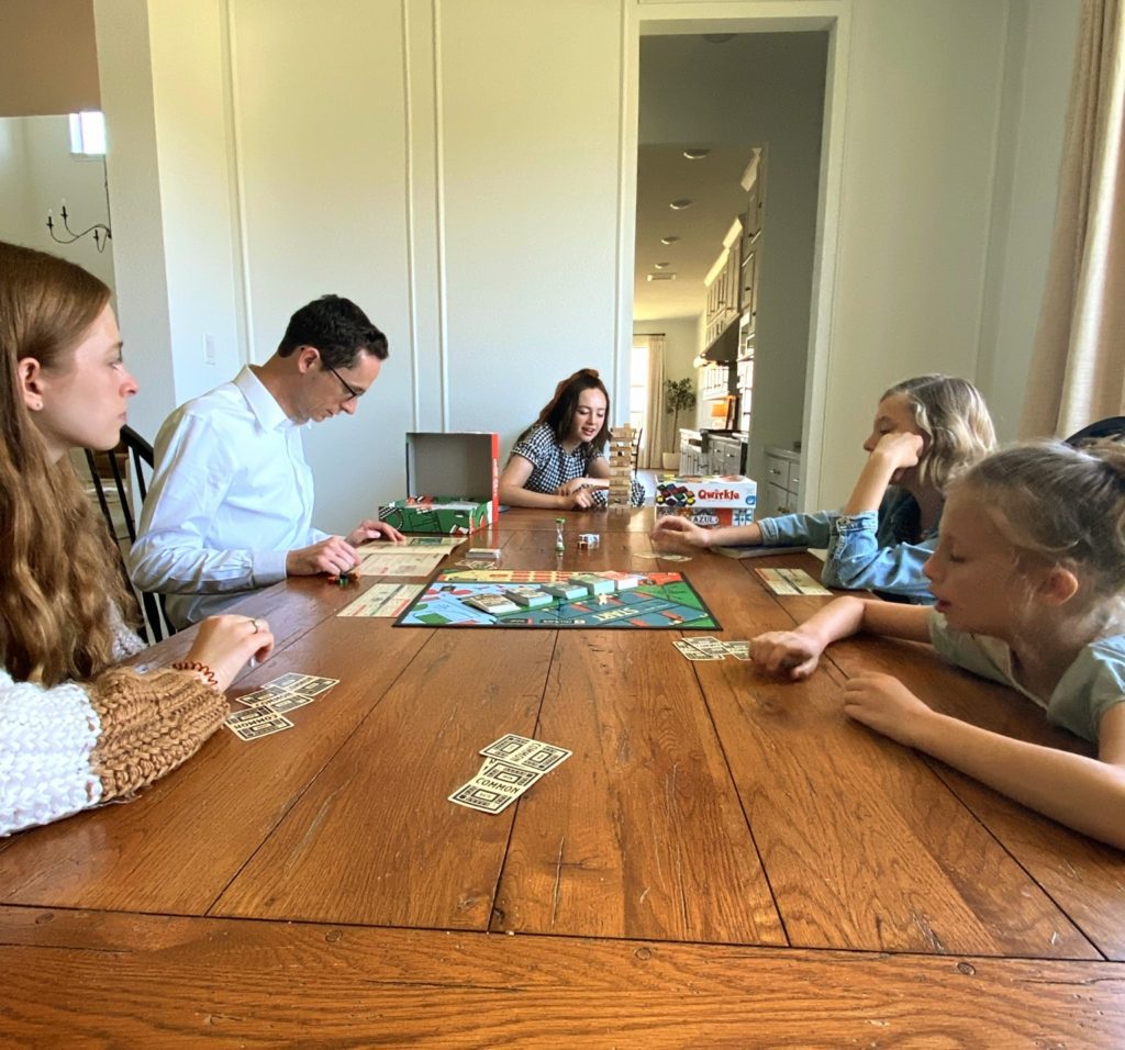 playing family board games